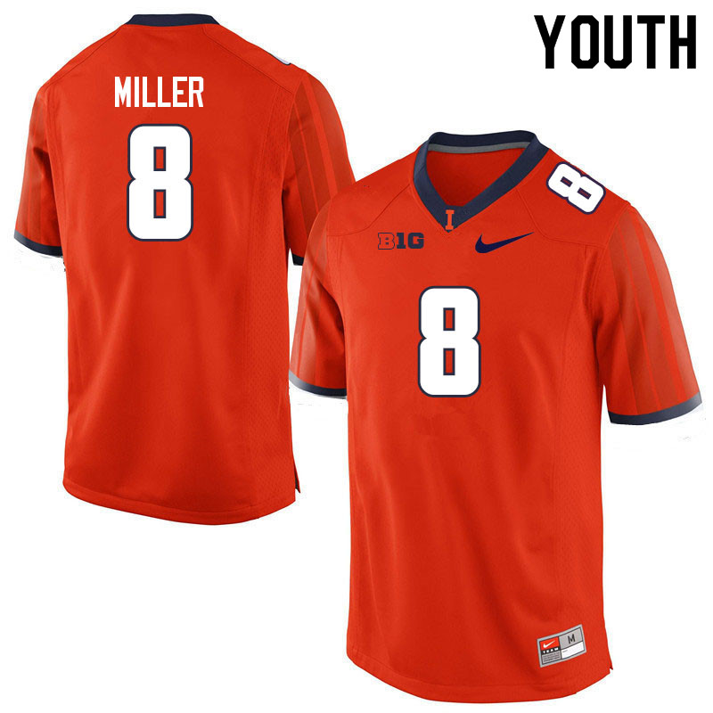 Youth #8 Shawn Miller Illinois Fighting Illini College Football Jerseys Sale-Orange